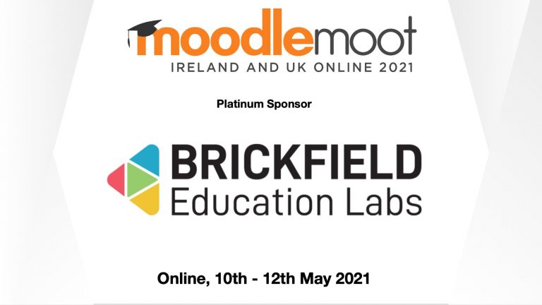 Brickfield Sponsor Graphic with Moodle moot logo, dates and Brickfield Education Labs logo